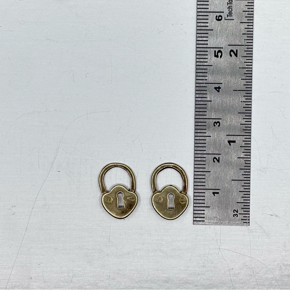 Heart Shaped brass Lock pendant vintage - Picture 3 of 3
